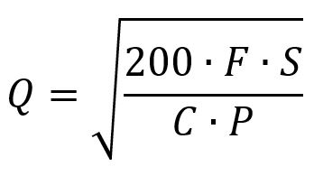 Formel 6 Andler-Formel zur Berechnung der optimalen Bestellmenge